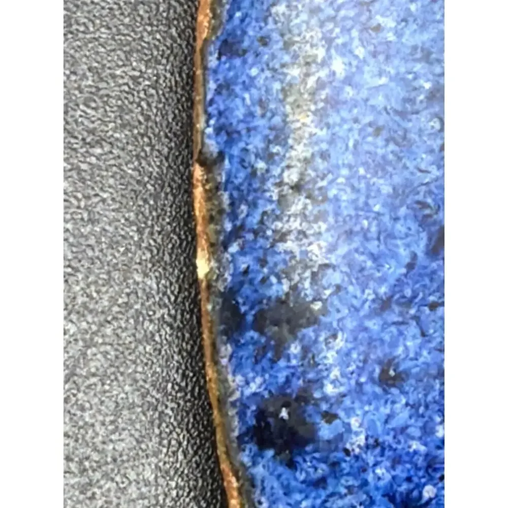 Vintage Mudflat Stoneware Cobalt Blue Covered Crock Canister Studio Pottery Hand